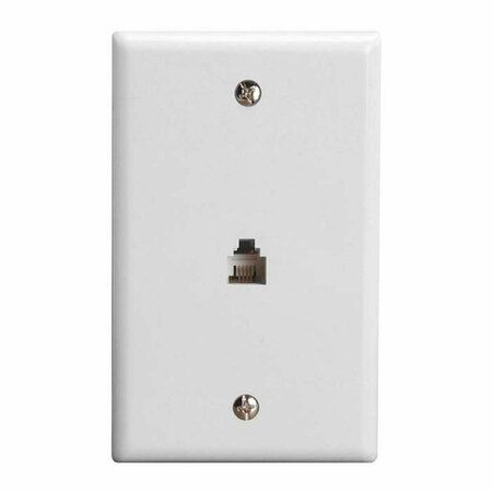 CMPLE Wall Plate Jacks 6P4C Single, White 461-N